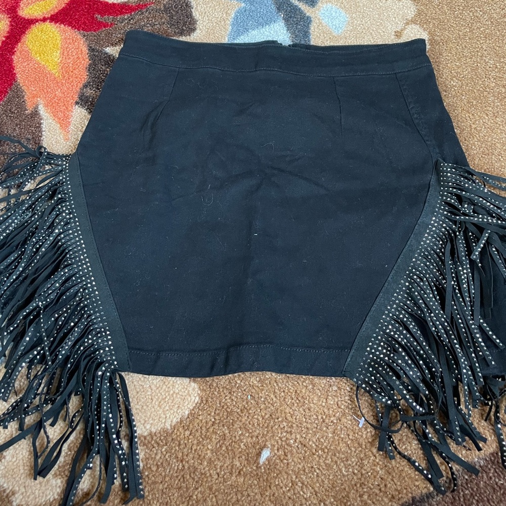 Black Fringe Skirt